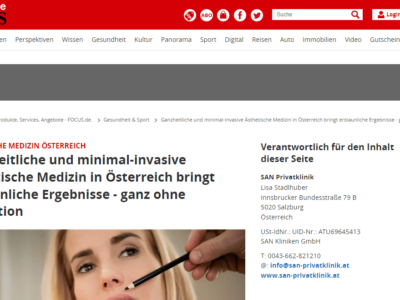 Ästhetische Medizin Salzburg - SAN Privatklinik Nasenkorrektur und Faltenbehandlung
