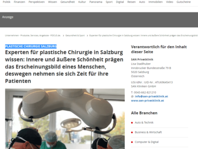 Plastische Chirurgie Salzburg - Dr Schuster